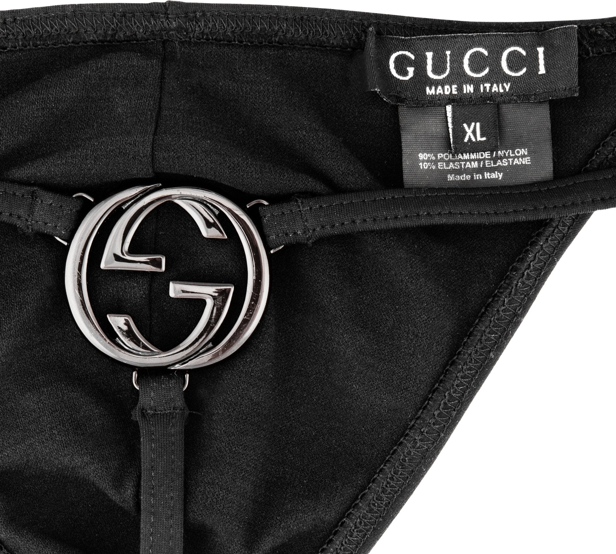 Gucci Men's Museum Spring 1997 Runway Metal Logo G-String | EL CYCER