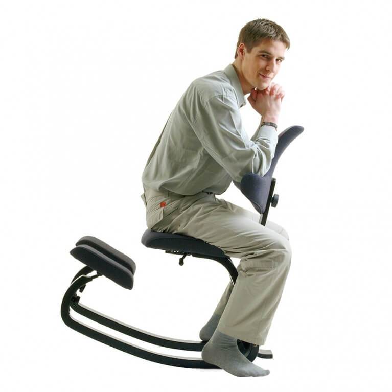 Ergonomic Kneeling Chair With Black Saddle Seat Ergostools