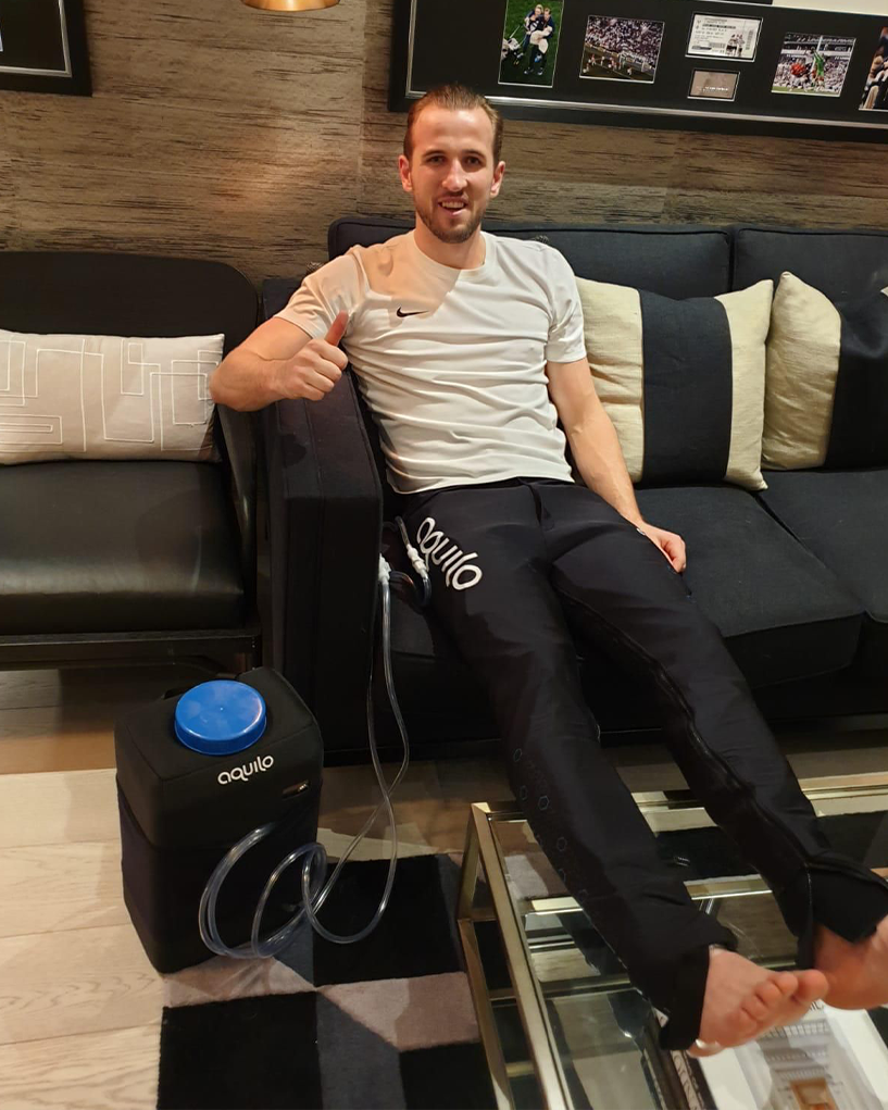 Harry Kane using Aquilo Ice and Compression