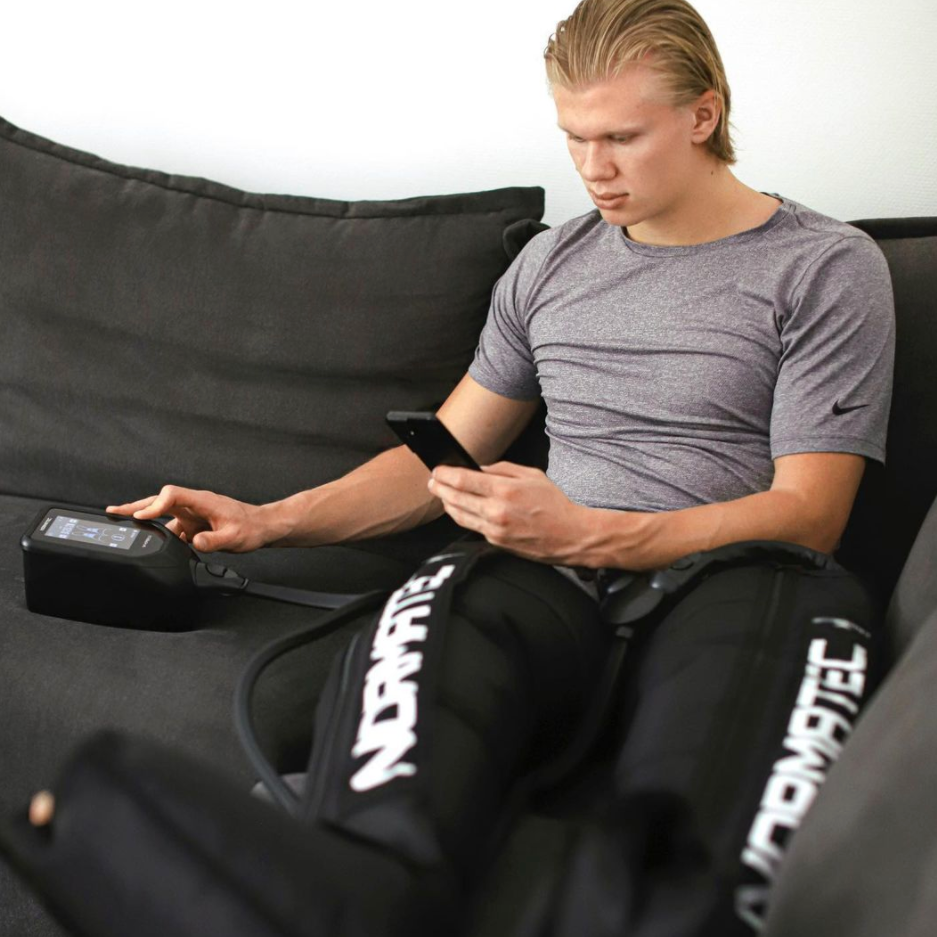 Erling Haaland using Normatec