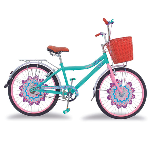 bicicleta rodada 24 para niña con accesorios