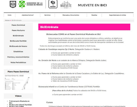 clases ciclismo gratuito cdmx muevete en bicicleta sedena