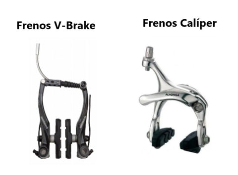 como son frenos v-braker y frenos caliper