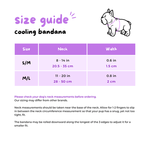 korriko cooling bandana size guide
