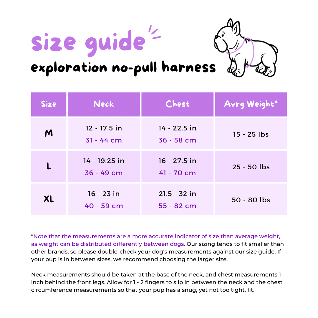 korriko exploration no-pull harness size guide