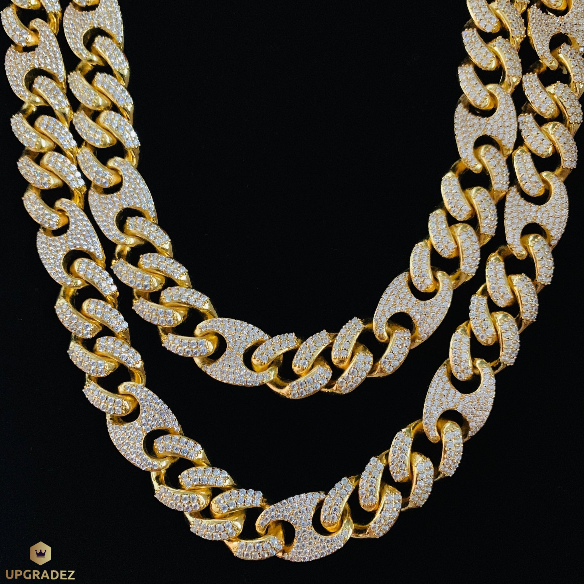 15mm Gold Gucci/Cuban Link Chain 18 