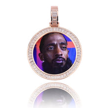 Load image into Gallery viewer, Custom Circle Baguette Picture Pendant