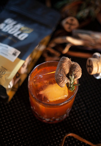 Bumbu Original rum, BLK & Bold Smoove Operator dark roast, and After Dark (a cocktail created by Whiskey & Rosemary specially for BLK & Bold)