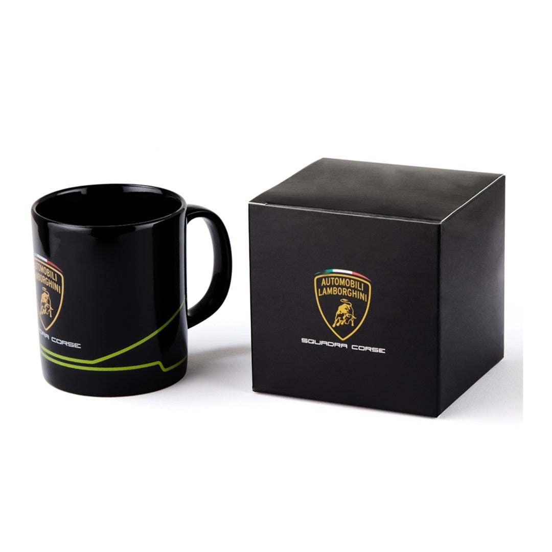 Lamborghini Squadra Corse Boxed Gift Mug - Black / Lime - Official Lam –  Get FNKD