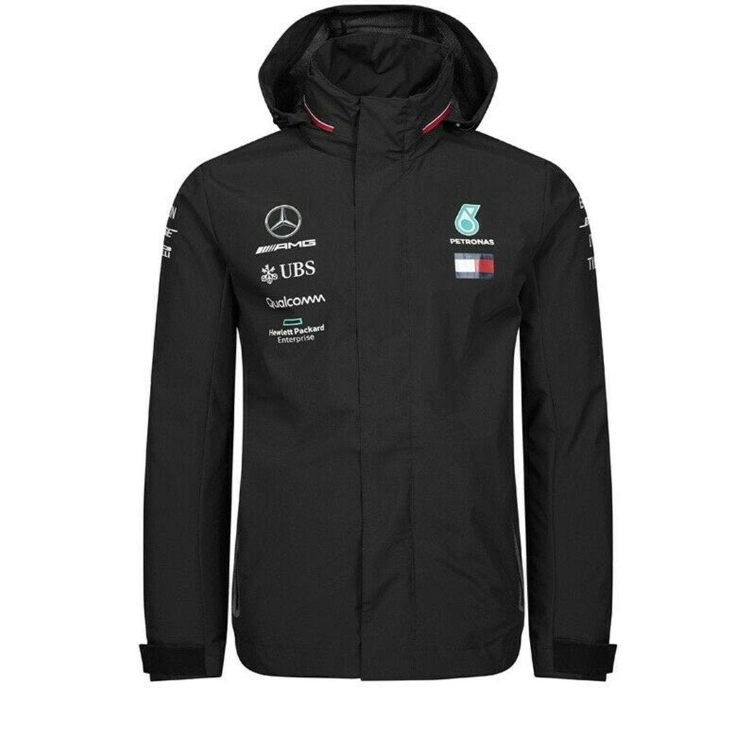 Mercedes AMG Petronas F1 Team Lewis Hamilton Rain Coat Jacket - BLACK ...