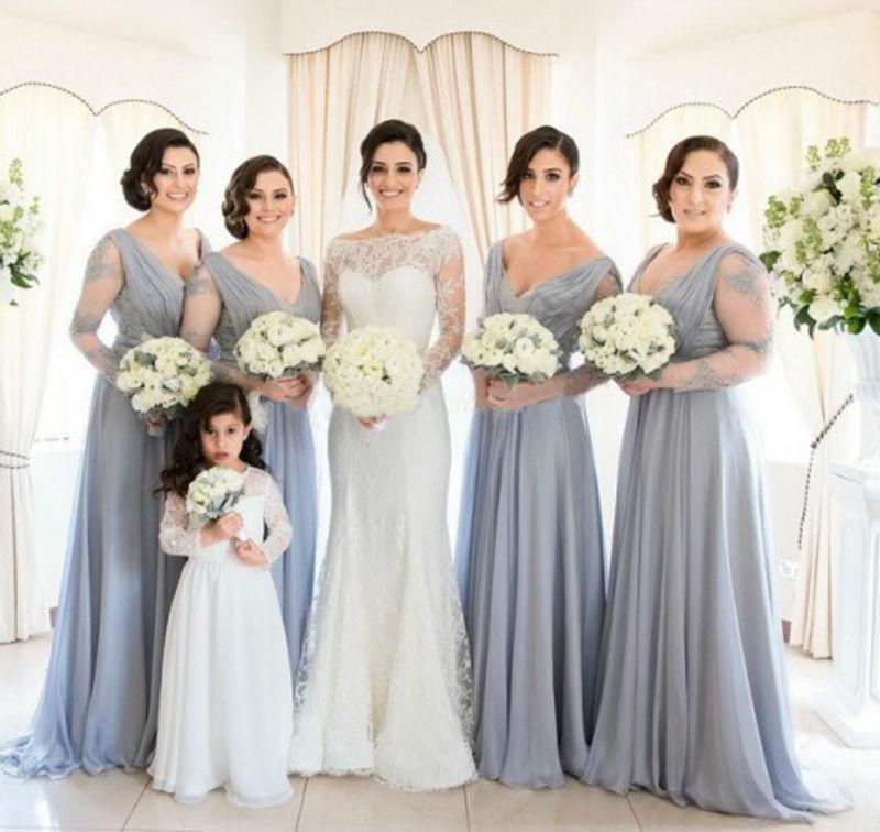 cheap silver bridesmaid dresses