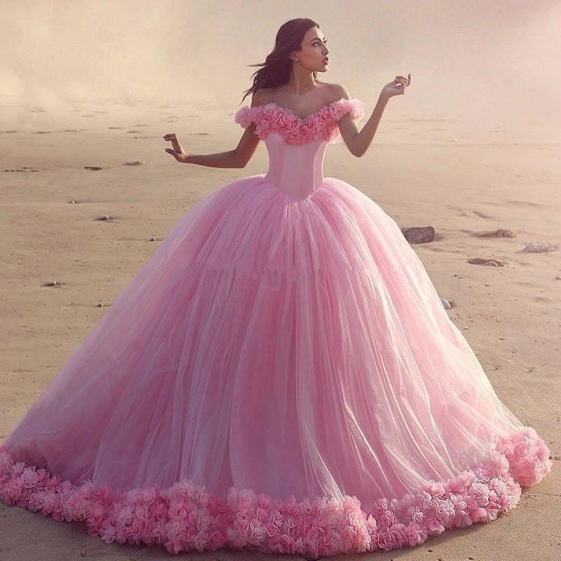 bright pink ball gown