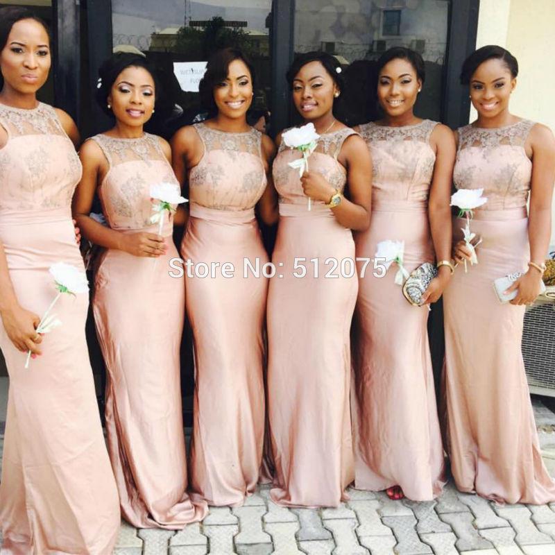 modest peach bridesmaid dresses