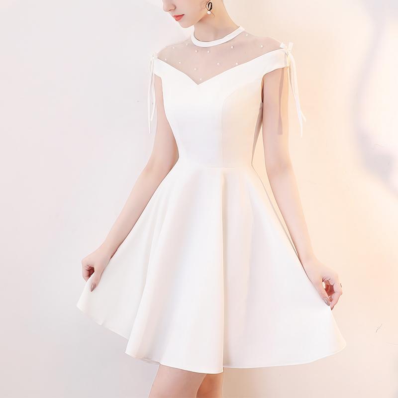 simple white formal dress