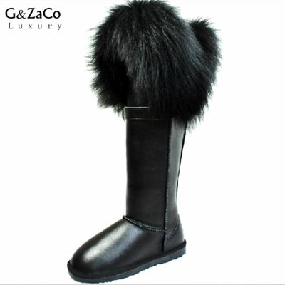 black fox fur boots