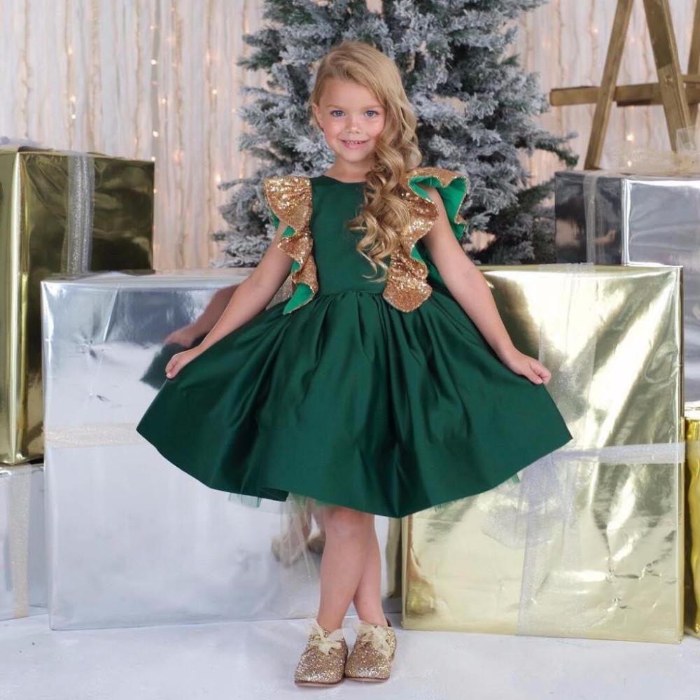 emerald green baby girl dress