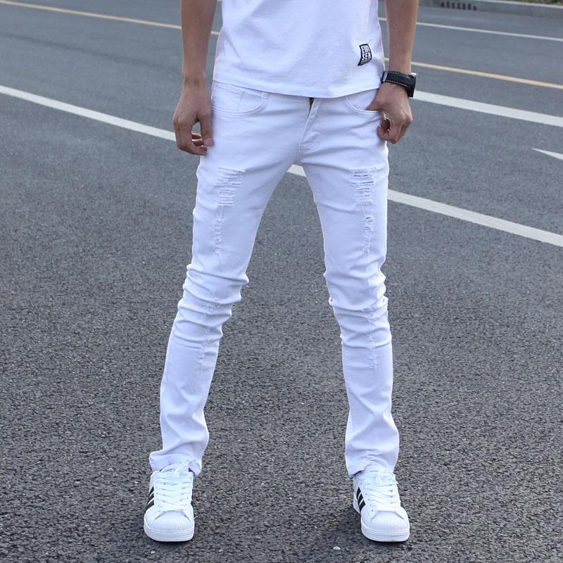 men's white ripped jeans