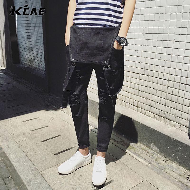 black jean overalls mens