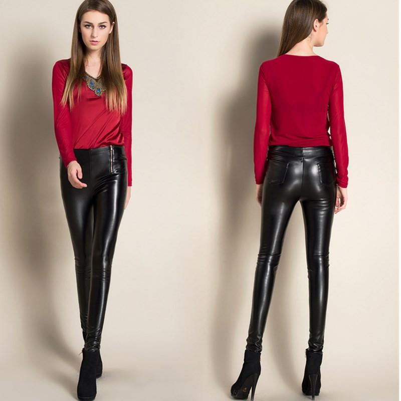 women's skinny leather trousers