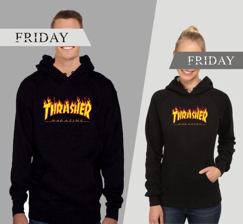 thrasher flame hoodie women's