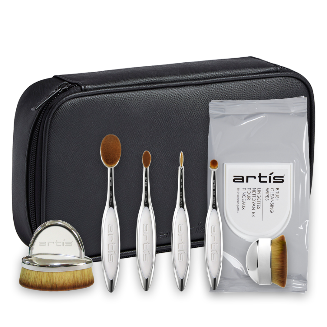 Gold Rose Soft Oval Multipurpose Makeup Brush, 10pcs - BeautyRe