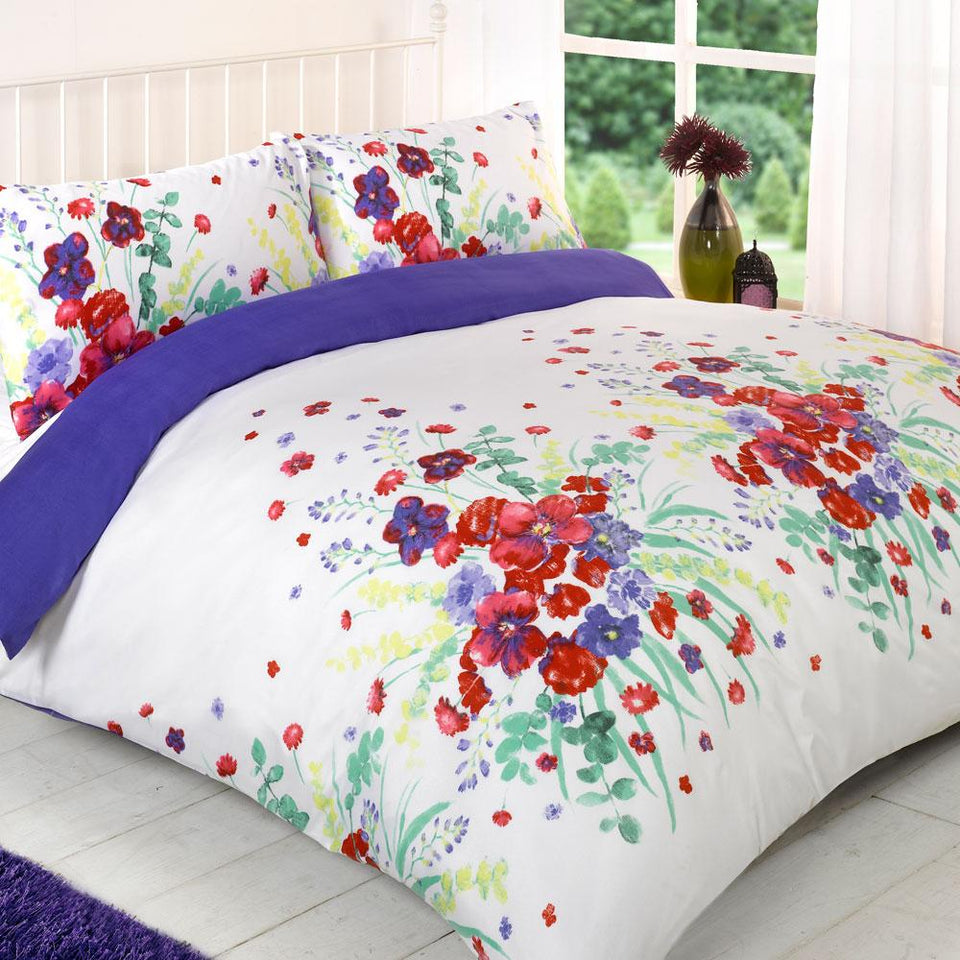 Textiles Duvet Quilt Cover Bedding Magda Purple Single