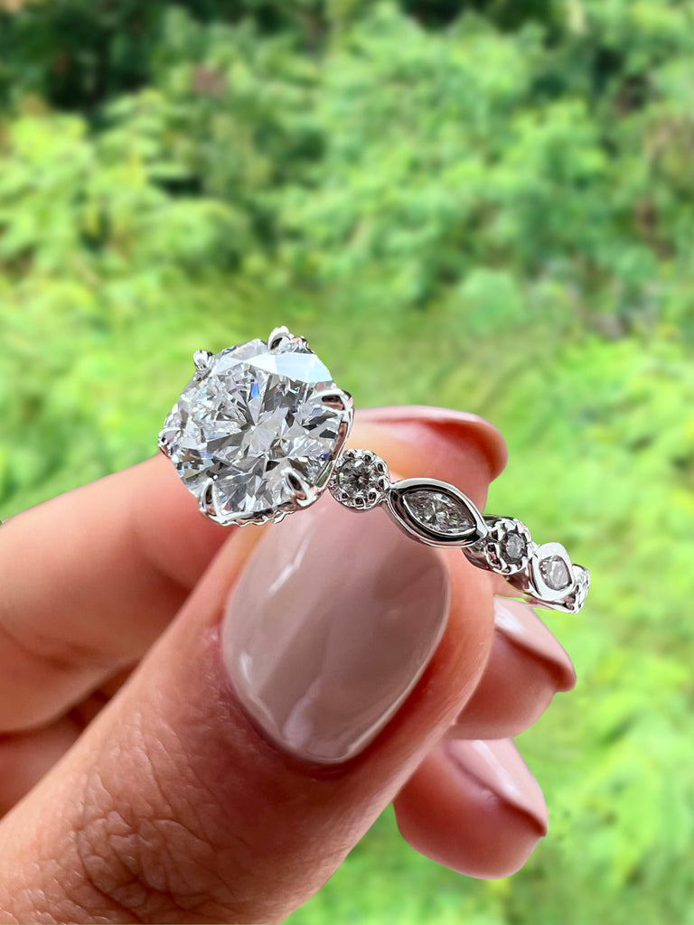 best 1 carat round cut nature flower inspired lab grown diamond engagement ring white gold jewelry manila philippines