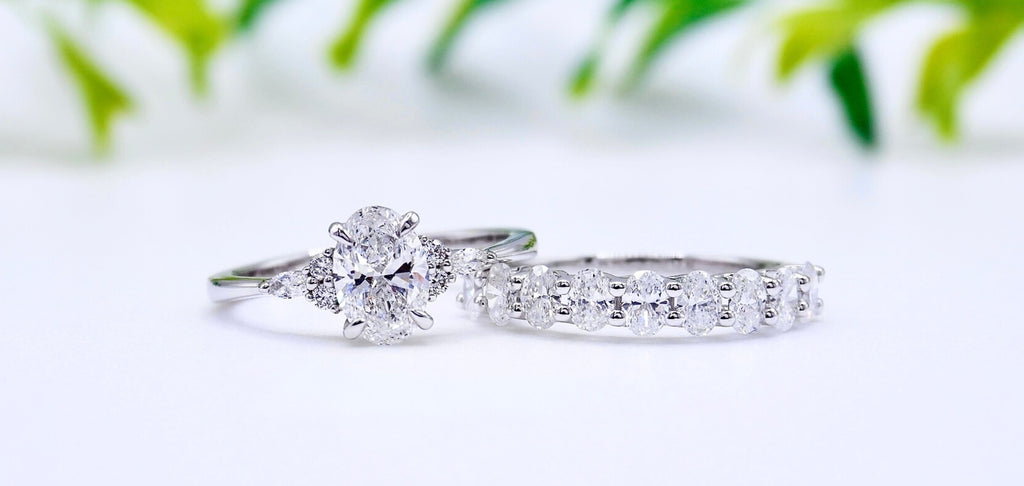 Oval Diamond Dots Band Classic Engagement ring - Margo ♥ |  sillyshinydiamonds