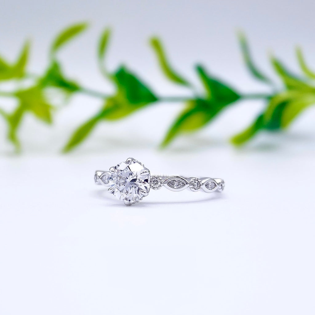 vintage inspired trending lab diamond ring bride