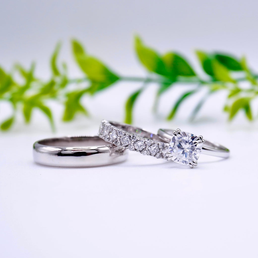 moissanite wedding ring platinum