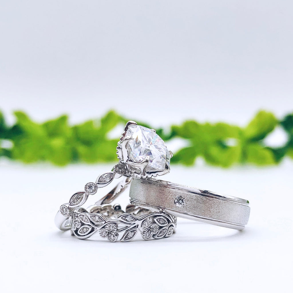 nature inspired vintage wedding rings