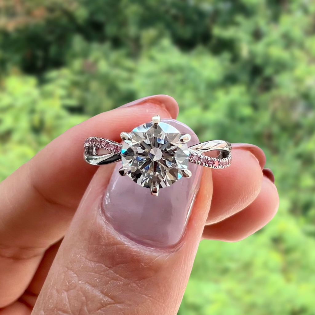 Blush 5 Carat Pear Shape Light Pink VVS2 Diamond Engagement Ring | Nekta  New York