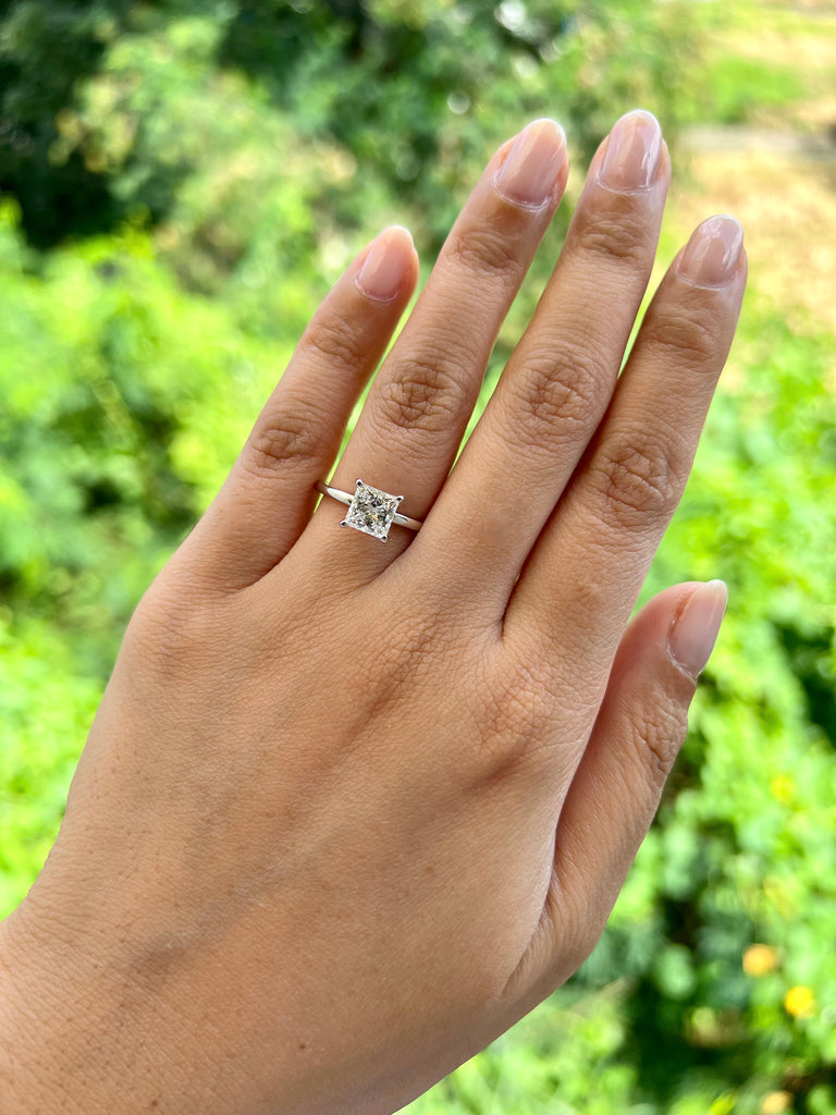princess cut engagement ring solitaire setting brilliant lab grown diamond manila philippines