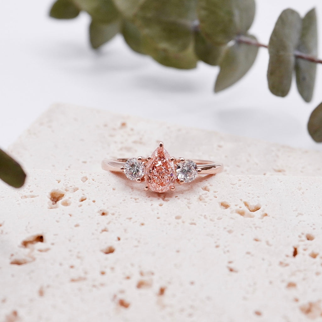 pink lab diamond engagement ring warranty