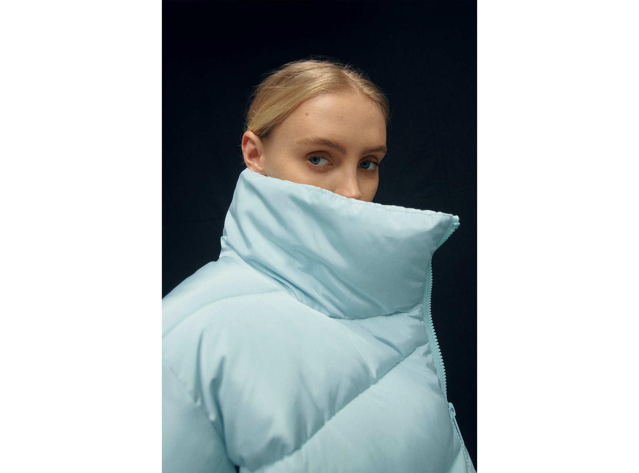 JUPITER PUFFER JACKET IN AQUA FROM TOAST SOCIETY