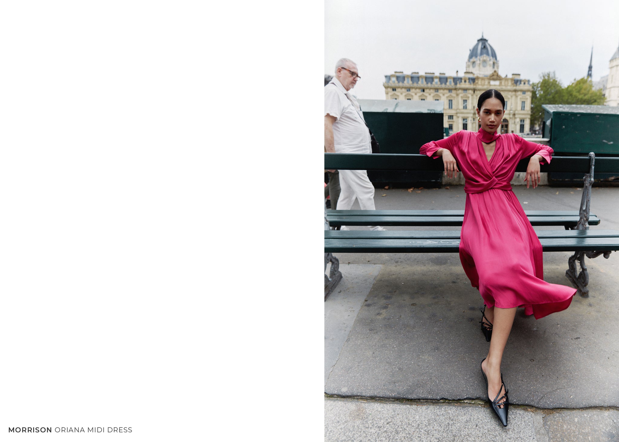 MORRISON'S ORIANA MIDI DRESS IN FUCHSIA PINK