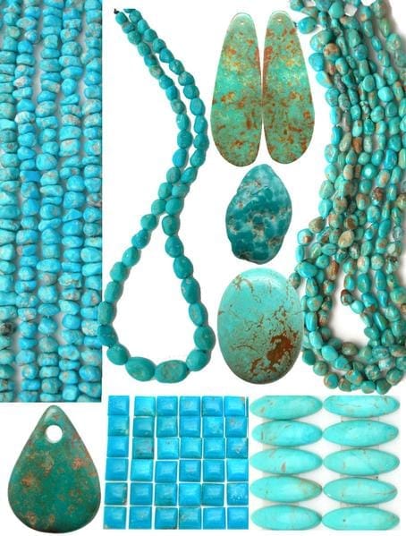 Kingman turquoise beads, kingman focal pendants, kingman turquoise cabochons