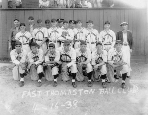 Picture of the East Thomaston Baseball Club from 1938