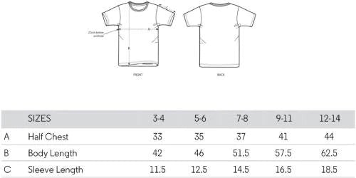 Children's T-shirt Size Guide
