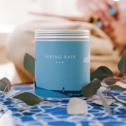 spring rain scented candle