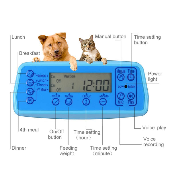 Homdox Automatic Cat Feeder Pet Food 