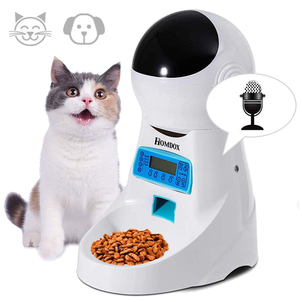 Homdox Automatic Cat Feeder Pet Food Dispenser for Cat Dog with Timer