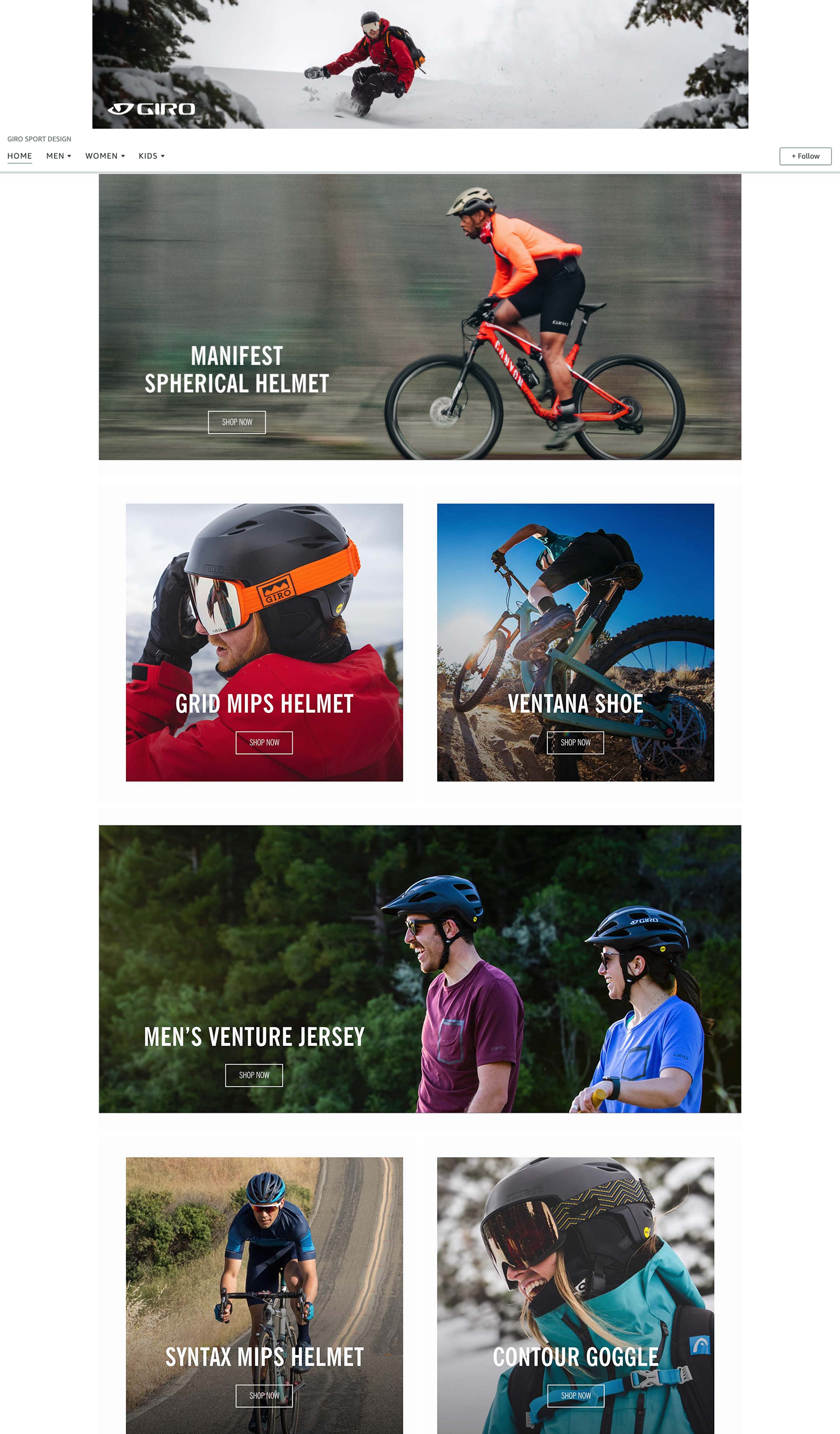 Giro Amazon Storefront third party platform content