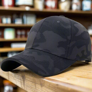 Monotone Camo Pattern Adjustable Baseball Cap - Gravel Chic