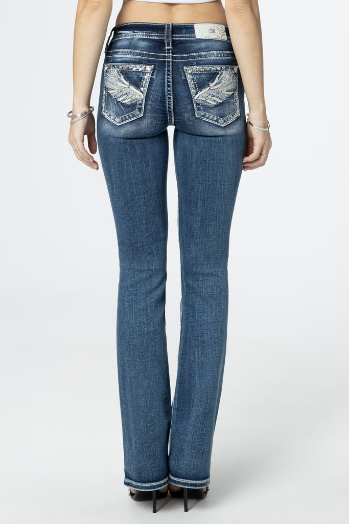 angelic split wings bootcut jeans