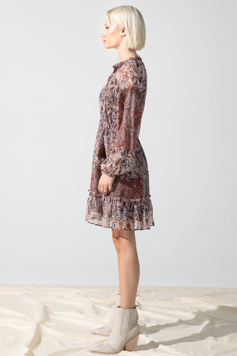 Paisley Printed Tiered Dress – Miss Me