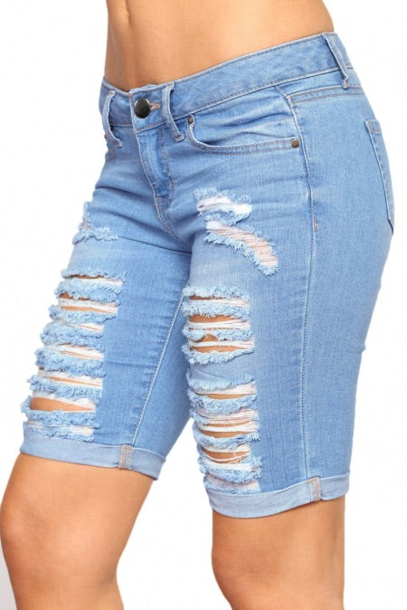 frayed bermuda shorts