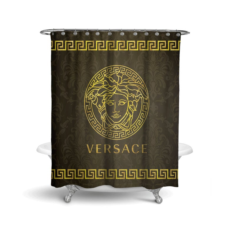 black versace shower curtain