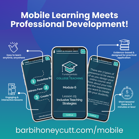 fundamentals of college teaching mobile course dr. barbi honeycutt