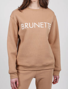 The "BRUNETTE" Classic Crew Neck Sweatshirt | Caramel Sundae -BTL
